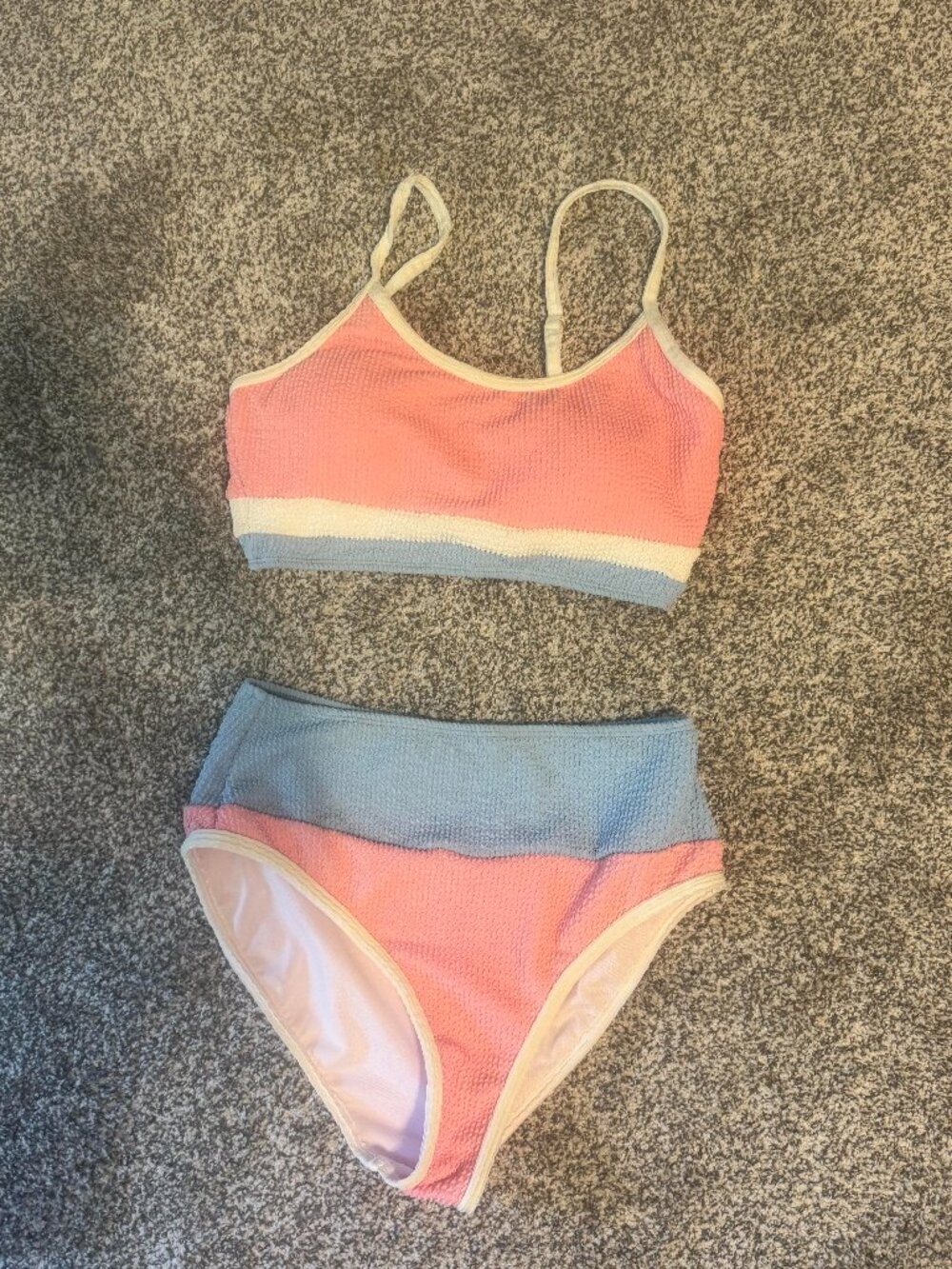 2 Piece swim suit- pink and blue